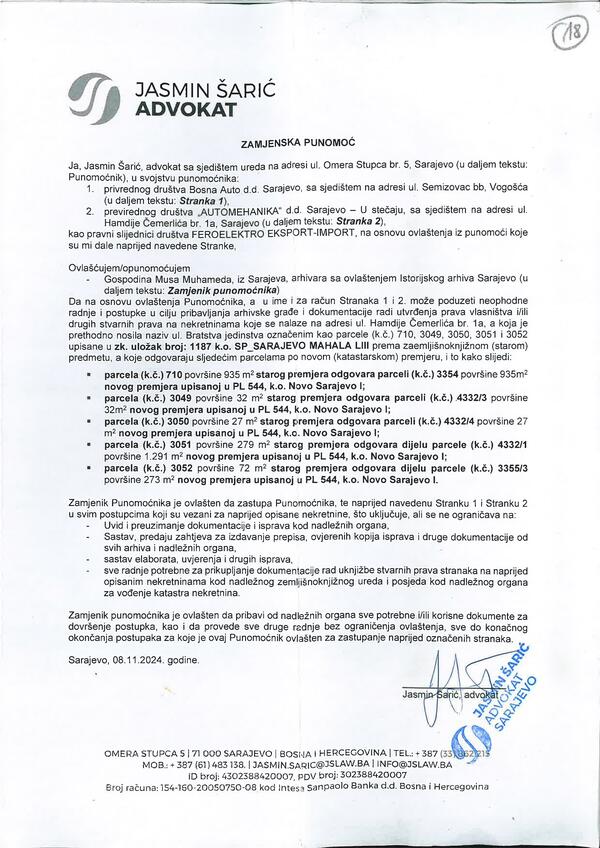 Individualno ovlaštenje - Jasmin Sarić